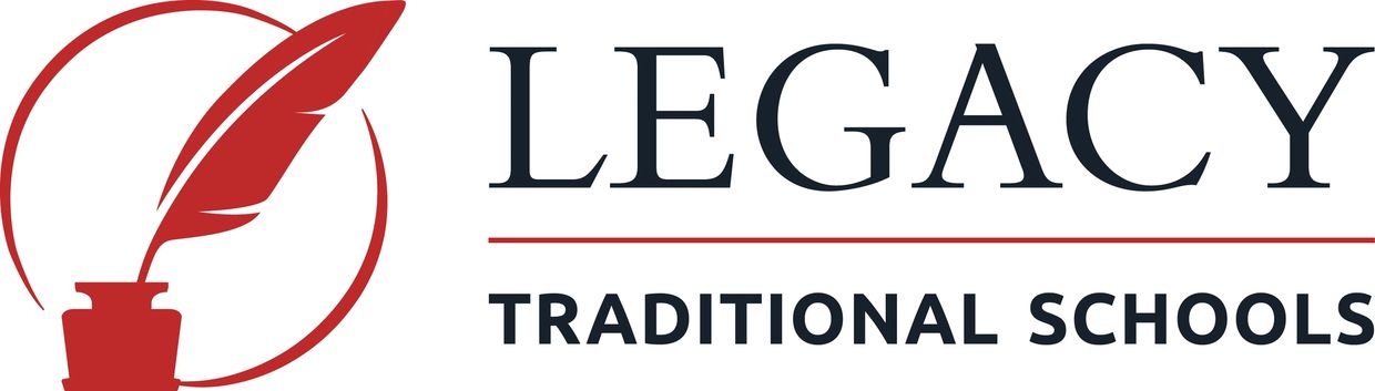 Legacy Traditional Schools logo with quill and inkpot.