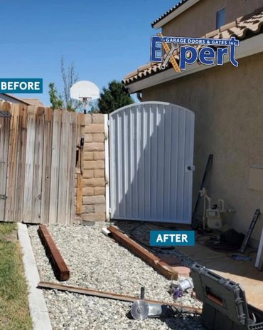 Pedestrian Gate Installation, White Wrought Iron, Entry Gate, Gate Supplier, and Gate Repair.