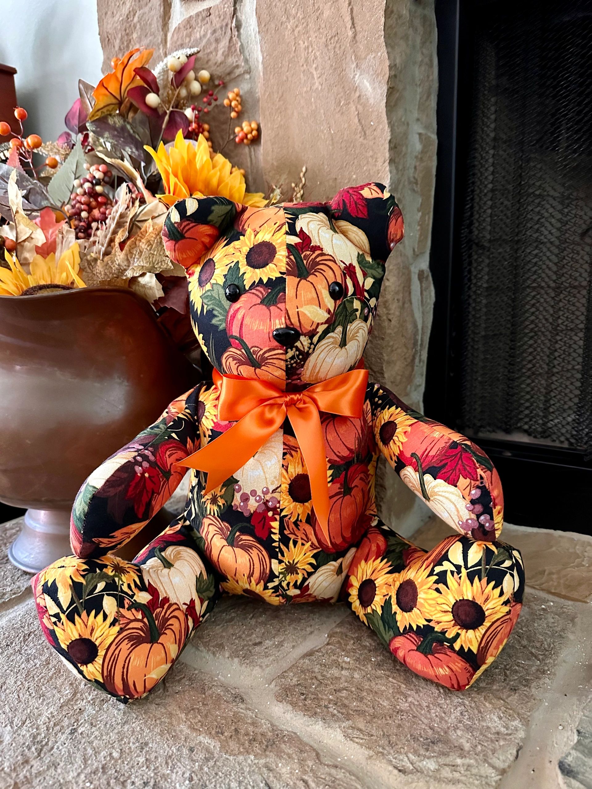 Custom Fall Bear- Perfect for a fireplace display!