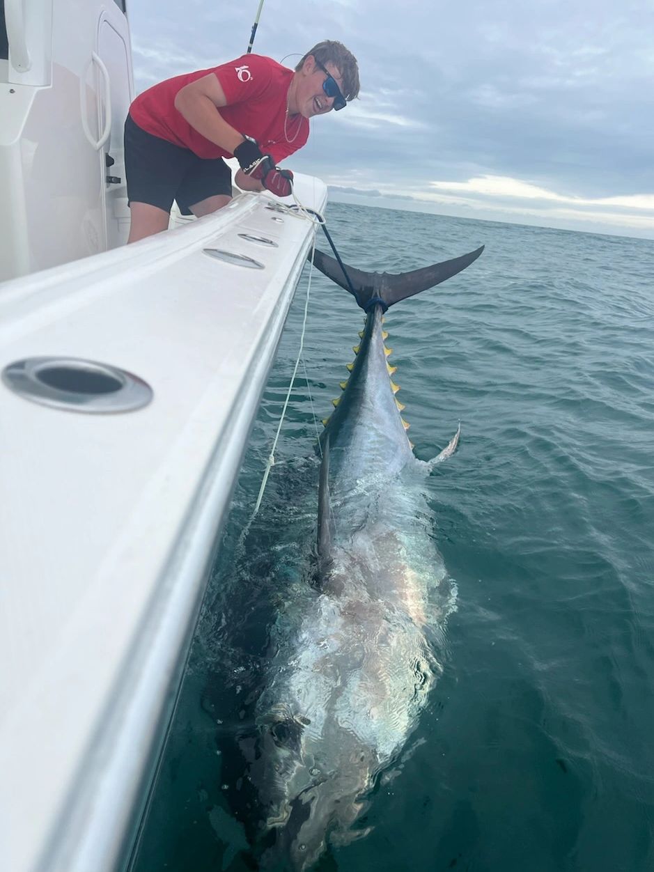 Connor caught his first Atlantic Bluefin Tuna in the summer of 2024 with his Uncle Brenden, and it w