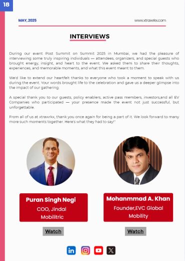 Page from a magazine featuring interviews with two industry leaders after a summit in Mumbai.