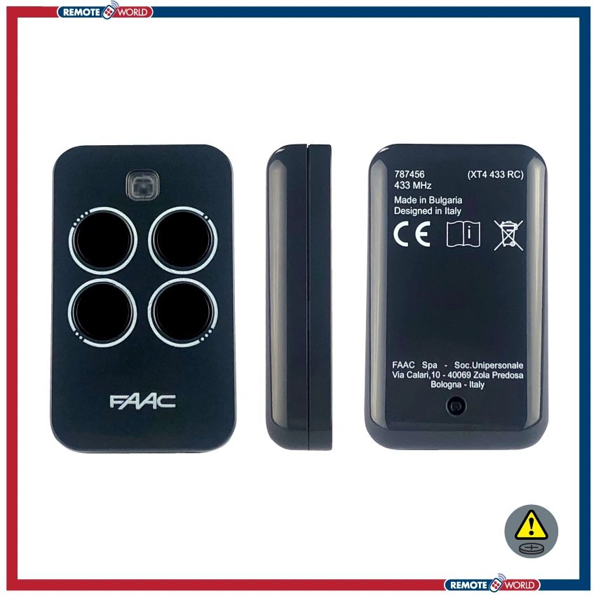FAAC XT4 433 RC 4 Button Remote