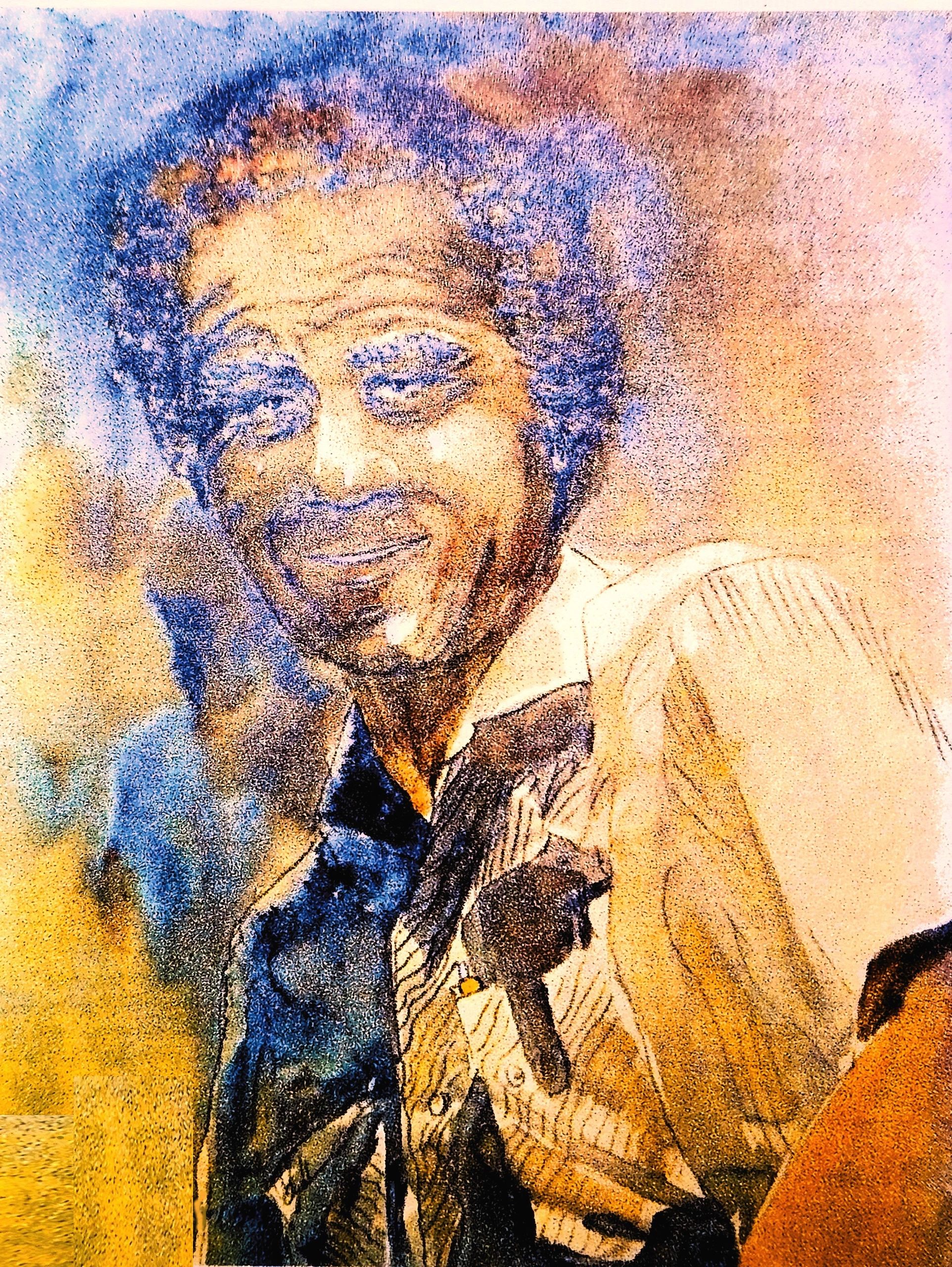 a man holding a guitar