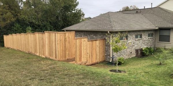 Residential wood fence privacy cedar fence 