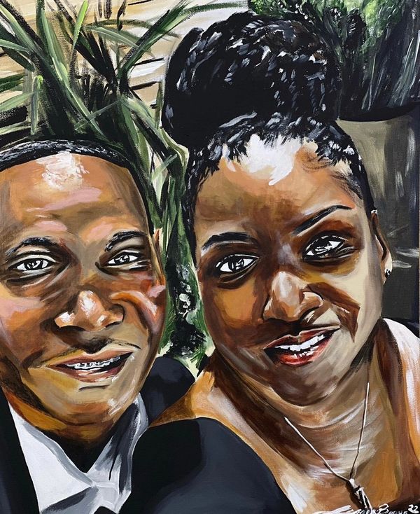 Gallery Wrapped Canvas
2 people (Couple Close Shot)
Size: 20" x 24"
Medium: Acrylic