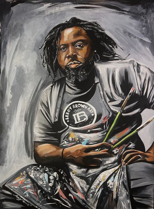Gallery Wrapped Canvas
1 person (Original background removed)
Size: 36" x 48"
Medium: Acrylic