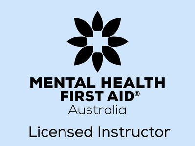 Black Mental health first aid Australia licenced instructor logo