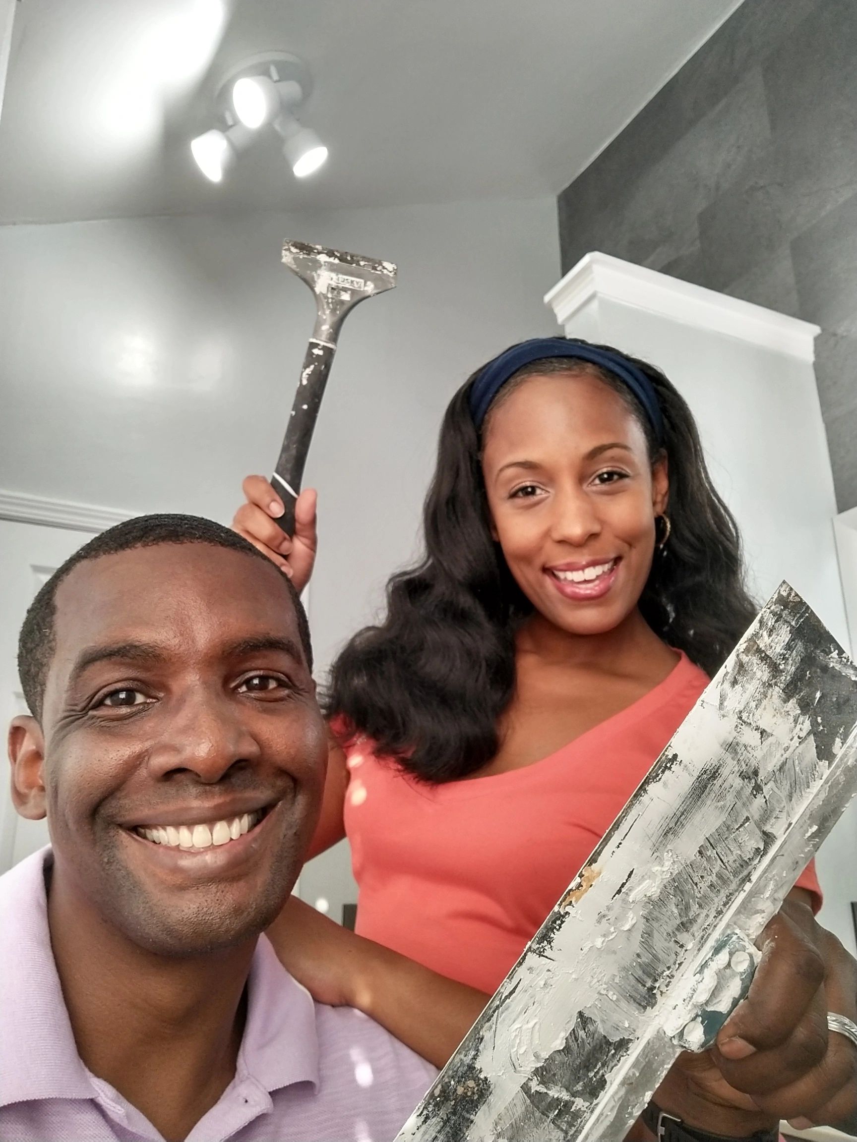 Daires & Akilah Grant DIY Power Couple Home improvement with love! peel and stick flooring projects