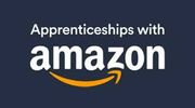 Logo for Amazon Apprenticeships program on a dark background.