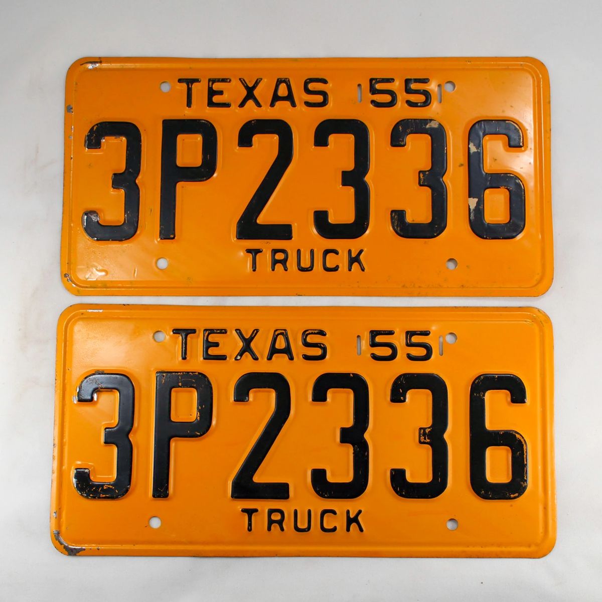 Texas 1955 Truck PlatesLong, Original Condition, Unissued