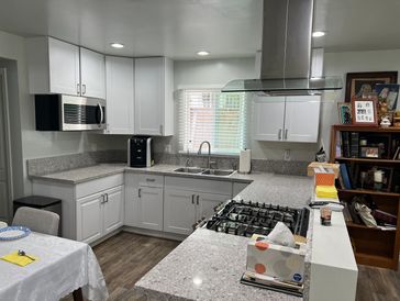 Custom kitchen with Corian counters