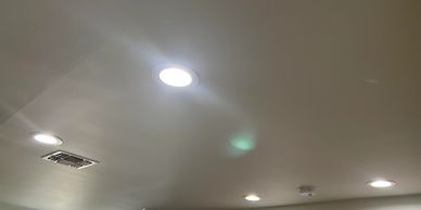 Installed recessed ceiling lighting