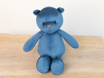 Indigo blue teddy bear