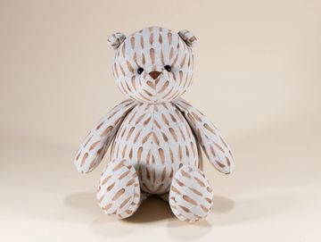 Brown feather pattern teddy bear