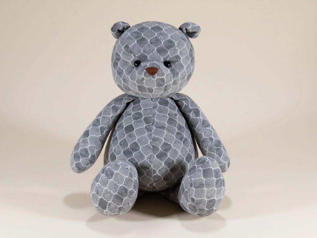 Grey pattern teddy bear