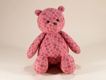 Red pattern teddy bear