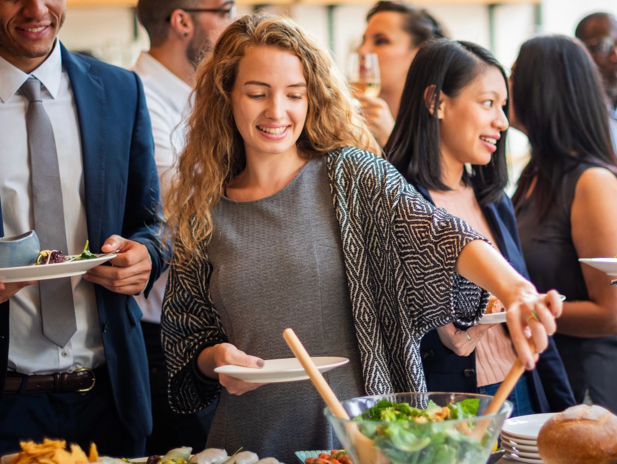 Corporate catering for meetings and events.