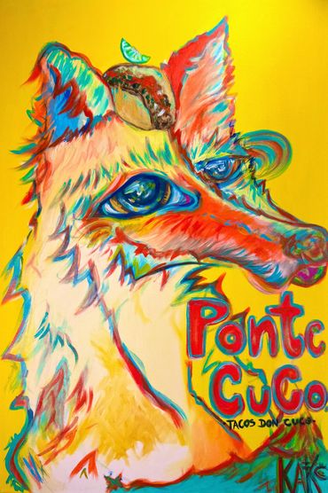 "El Coyote Cuco"
Acrylic on Canvas 
2025 
Tacos Don Cuco November sticker Collaboration/Commission