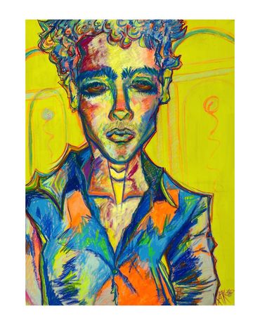 "The Architect of Beauty" 
Oil pastel, Acrylic, Color Pencil on
Stonehenge 
2024