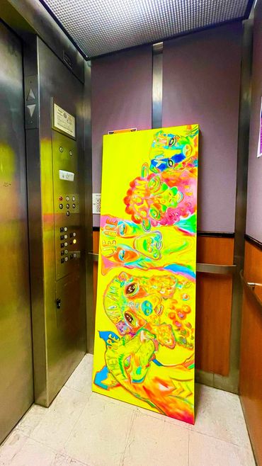 "Contemplating Existence"
Acrylic and Oil on Canvas 
2024