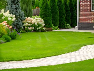 Front or Back Yard, Lawn, Mowing, Formal Garden, House
