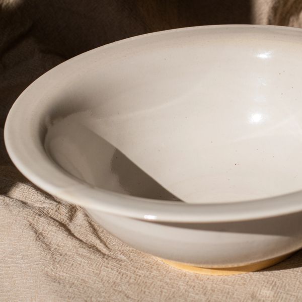 White glazed ceramic bowl
