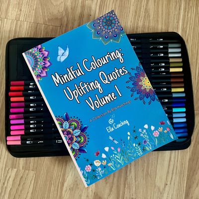 Mindful colouring book to help coaching clients.