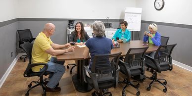 Group meeting in Conference room. 