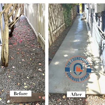 Before / After: Drainage System and Concrete Walkway Installation