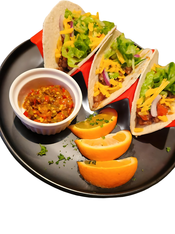 Tacos (3 per serving)
Chicken R85.00
Spicy Mince R99.00
Beef R119.00

