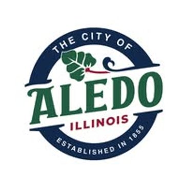Logo of the City of Aledo, Illinois, established in 1855.