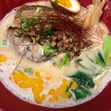 Our Spicy Tantan Ramen is a rich, hearty bowl packed with bold flavors and a fiery kick. The creamy,