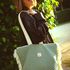 bolso acolchado verde mint con dorado, bolso con flecos