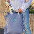 tote bag Vichy negro con volantes