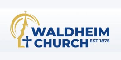 Logo of Waldheim Church established in 1875.