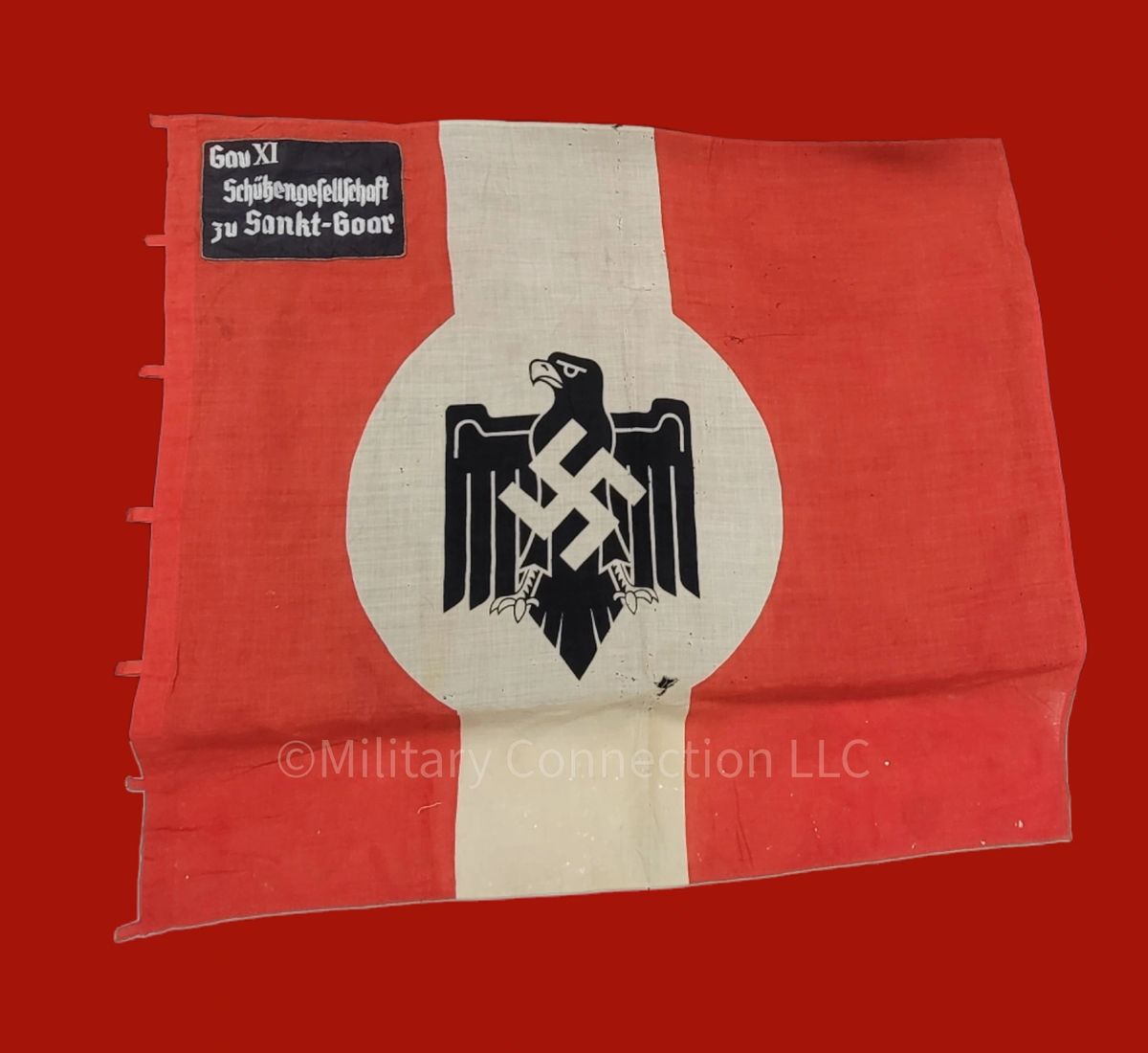 WWII German 2 Sided Sports Flag with Gau Bullion Patch