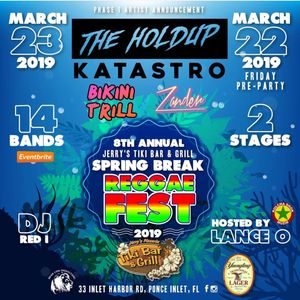 Jerrys Tiki bar reggae fest spring break Katastro Zander clothing music Daytona Ponce Inlet Florida 