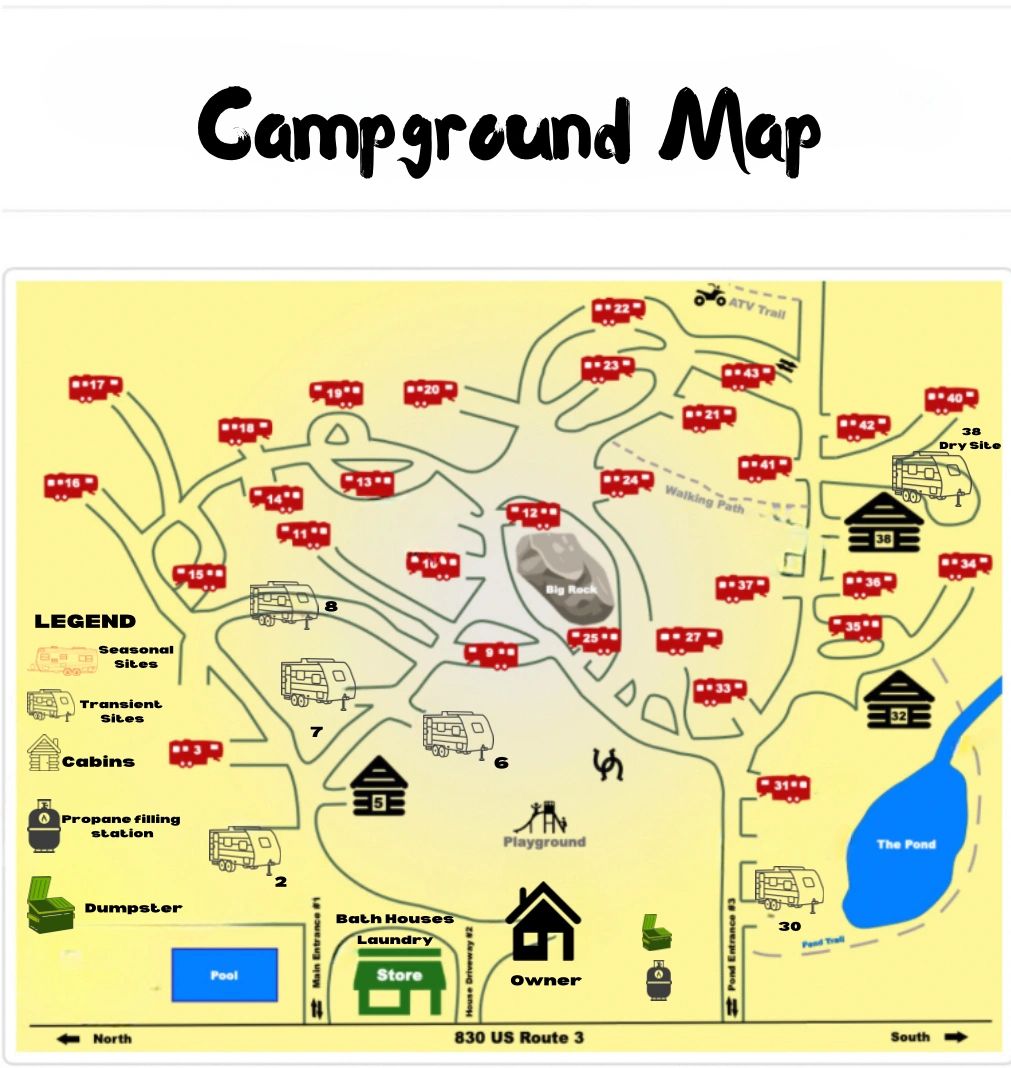 Campground Map TL’s Big Rock Campground & Cabins