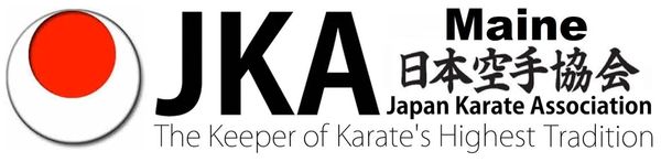 Logo of Maine Japan Karate Association with a red circle and Japanese text.