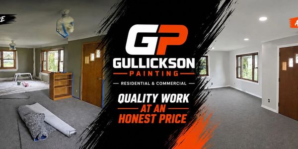 Before and after residential painting by Gullickson Painting.