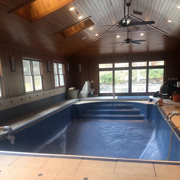 Indoor pool located in lake region of New Hampshire. 