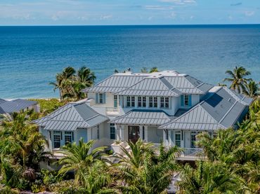 aerial photograph of large luxury home on the beach in Boca Grande, FL