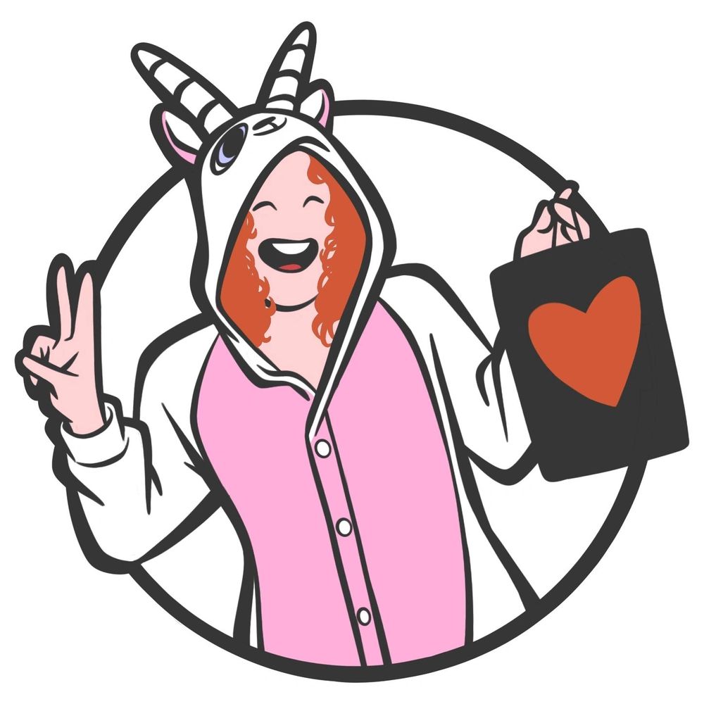 Happy red head in a goat onesie!