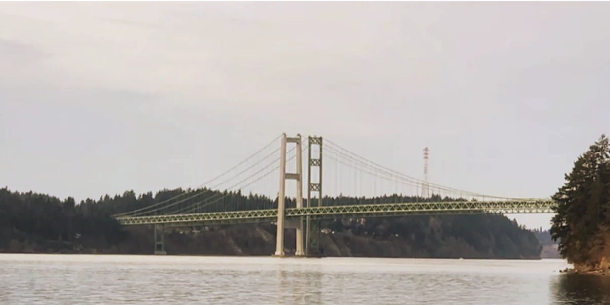 Tacoma Narrows Bridge representing Hello Notary mobile notary services in South Puget Sound.