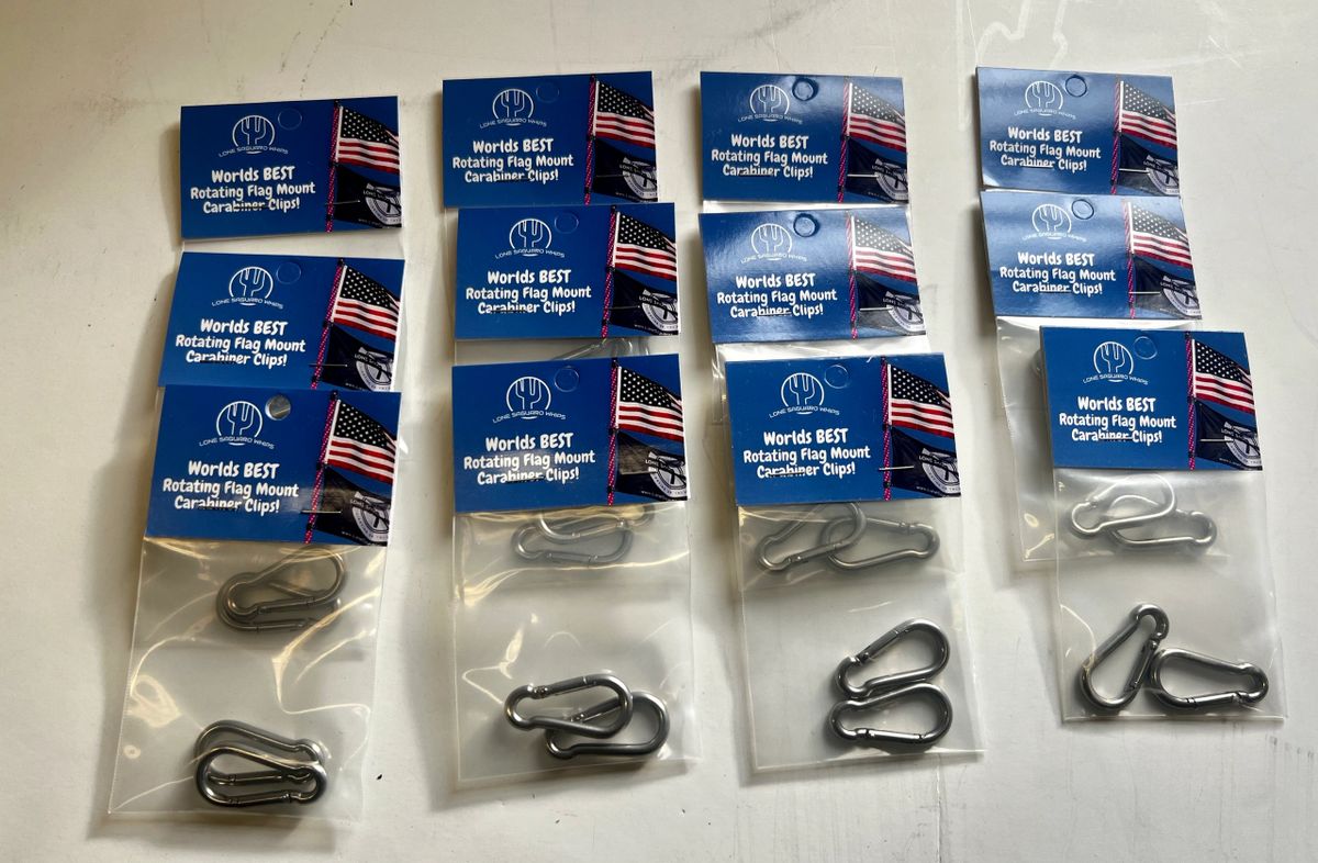 Rotating Flag Mount Carabiner Clips