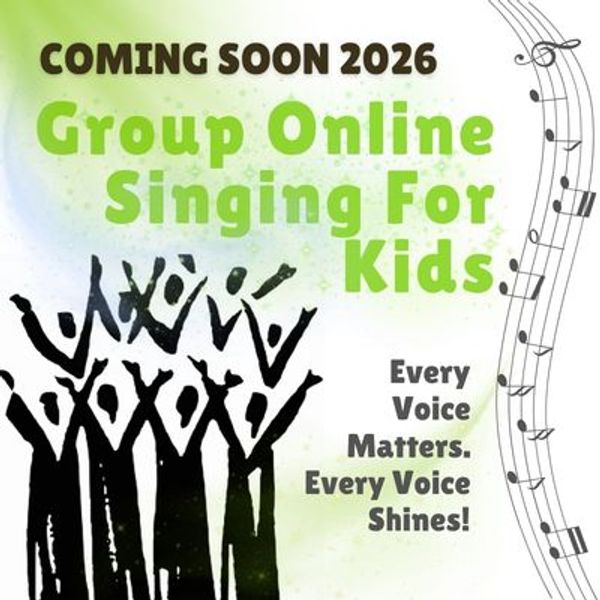 Group image singing for group online voice lessons for kids.