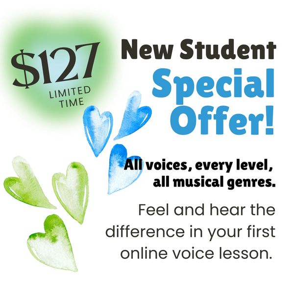 New Student special rates for online singing lessons