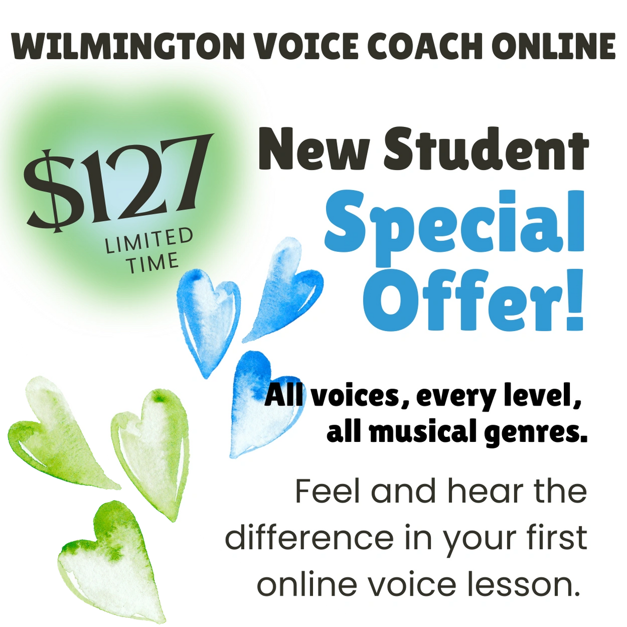 3-week new student online voice lessons with practice tools