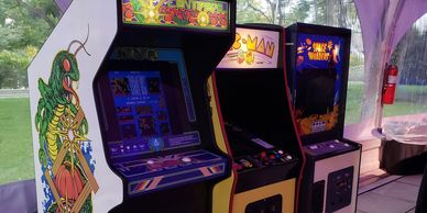 Centipede, Pacman, and Space Invaders Arcade Game Rentals.