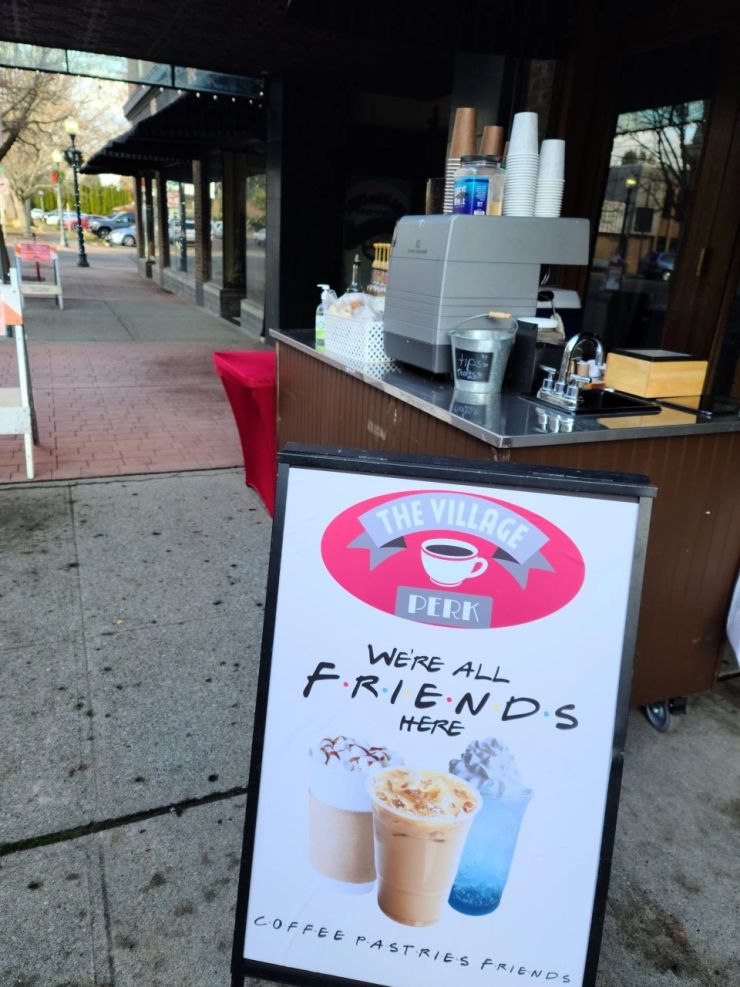The Village Perk mobile coffee cart and team in Tacoma, WA